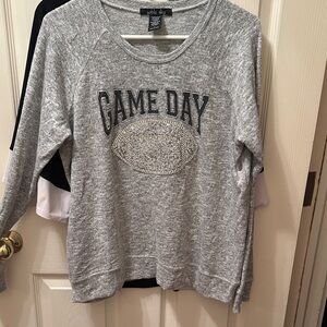 Wildfox Heather Gray Game Day Sweater